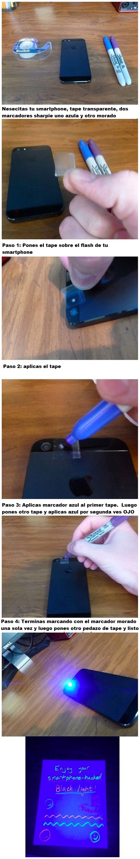 turn your smartphone into a CSI blacklight